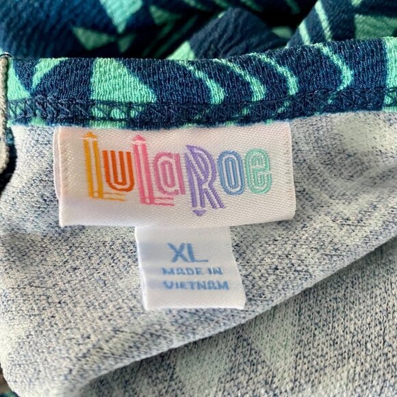 LulaRoe Amelia Dress with Pockets Blue Green XL NEW with Tags - Picture 8 of 12